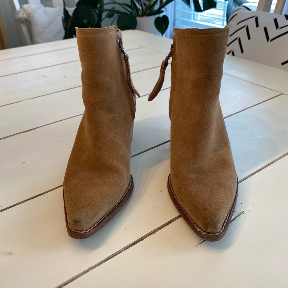 Sam Edelman Jane Leather Suede Western Booties Women’s Size 4 Rodeo Cowgirl - Picture 12 of 13